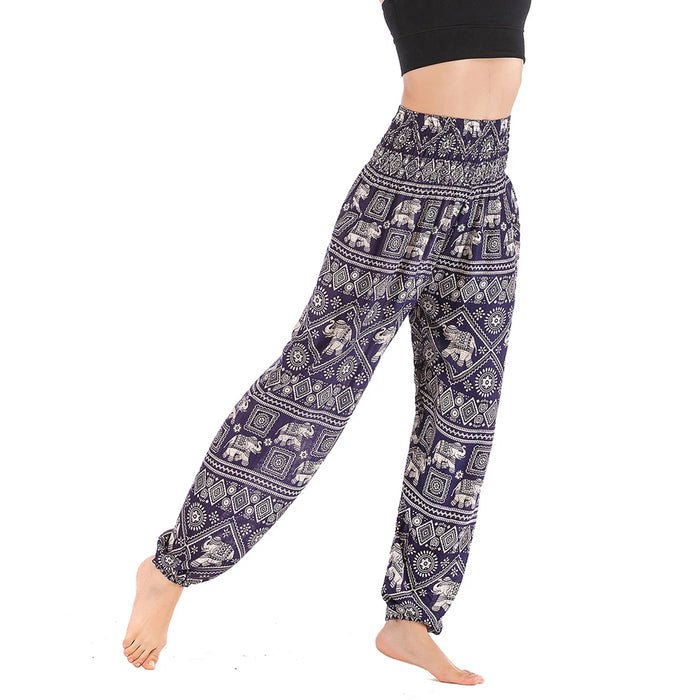 Women Red Elephant Design Loose Fit Harem Pants Hippie Workout Party Beach Pants Casual Trousers Dropshipping