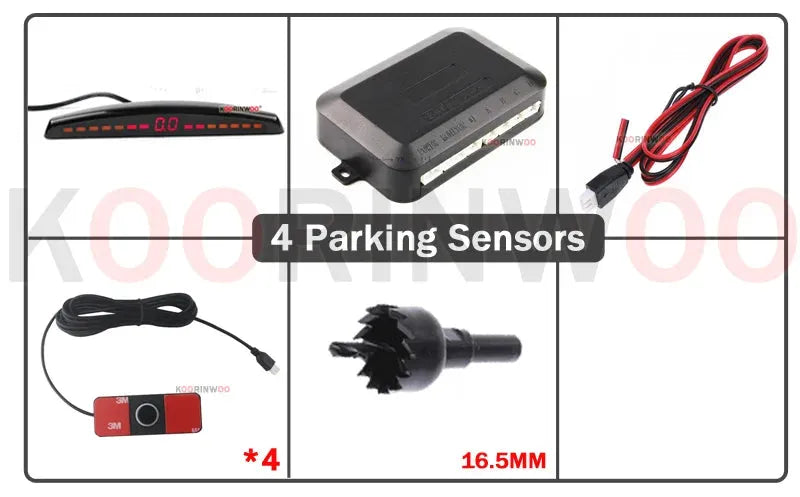 Koorinwoo LCD Parktronics Original 4/6/8 Sensors 16.5MM Car Automobile Reversing Radars Detector Parking Assistance Radar Alert