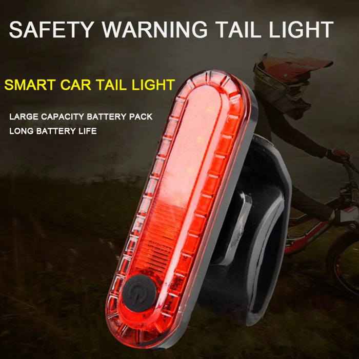 USB Rechargeable LED Red Bicycle Tail Light - Bright Rear Bike Safety Light for Night Riding