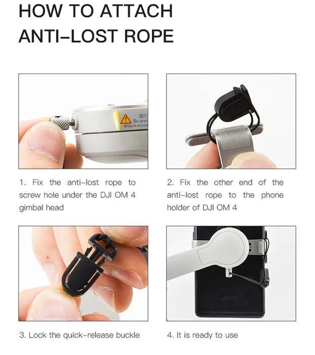 For DJI OM4 SE 5 Phone Holder Clip Anti-lost Rope Strap Anti-drop For DJI OM 4 Osmo Mobile 3 4 5 Camera Expansion Accessories