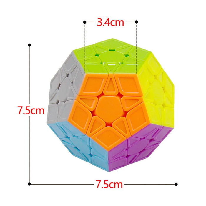 QIYI Professional Stickerless Megaminx Magic Cube - 12-Sided Speed Puzzle for Kids