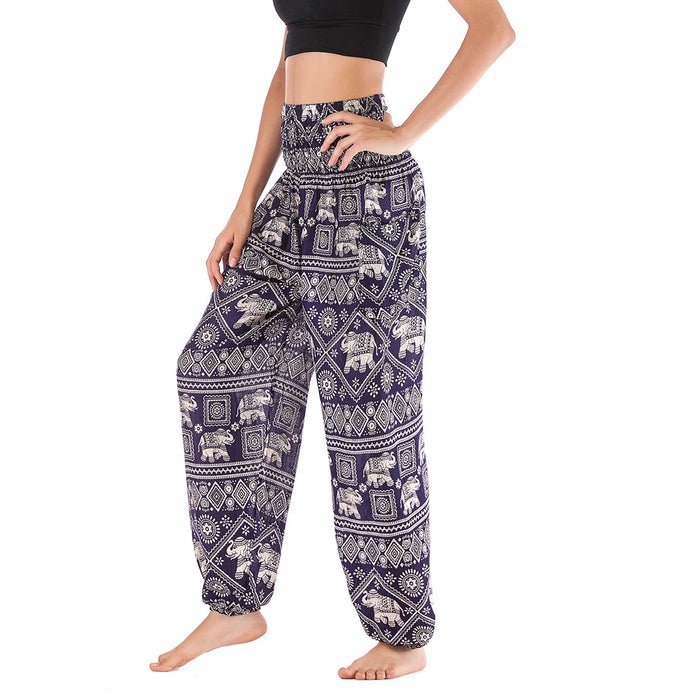 Women Red Elephant Design Loose Fit Harem Pants Hippie Workout Party Beach Pants Casual Trousers Dropshipping