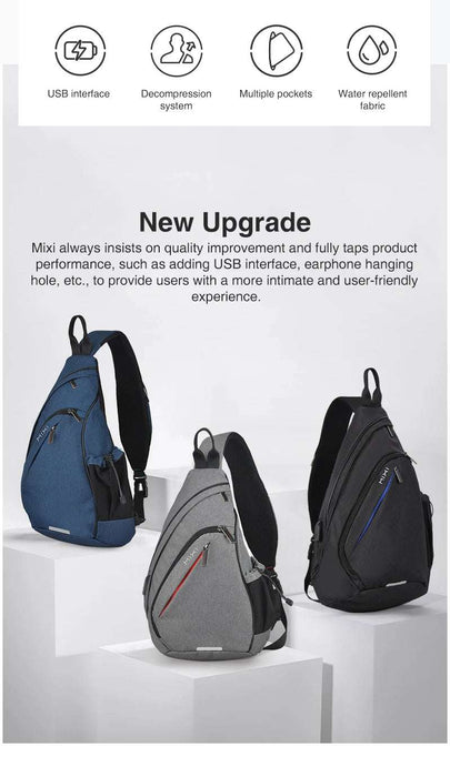 Mixi Fashion Backpack for Men One Shoulder Chest Bag Male Messenger Boys College School Bag Travel Causal Black 17 19 inch Mixi Fashion Backpack for Men One Shoulder Chest Bag Male Messenger   Lacatang Shop Lacatang Shop 