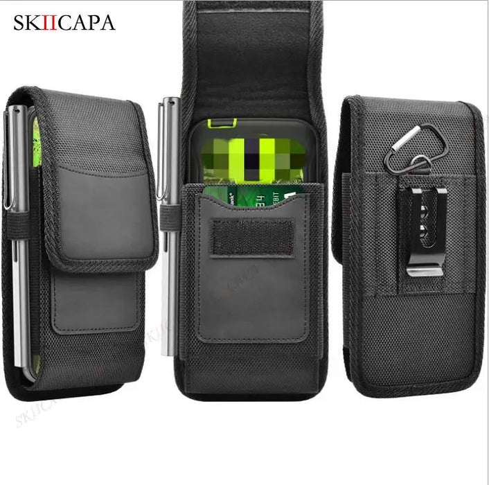 Racing Belt Clip Holster Waist Bag for Samsung S24 Ultra Plus and Galaxy A Series - Oxford Cloth Leather Phone Pouch