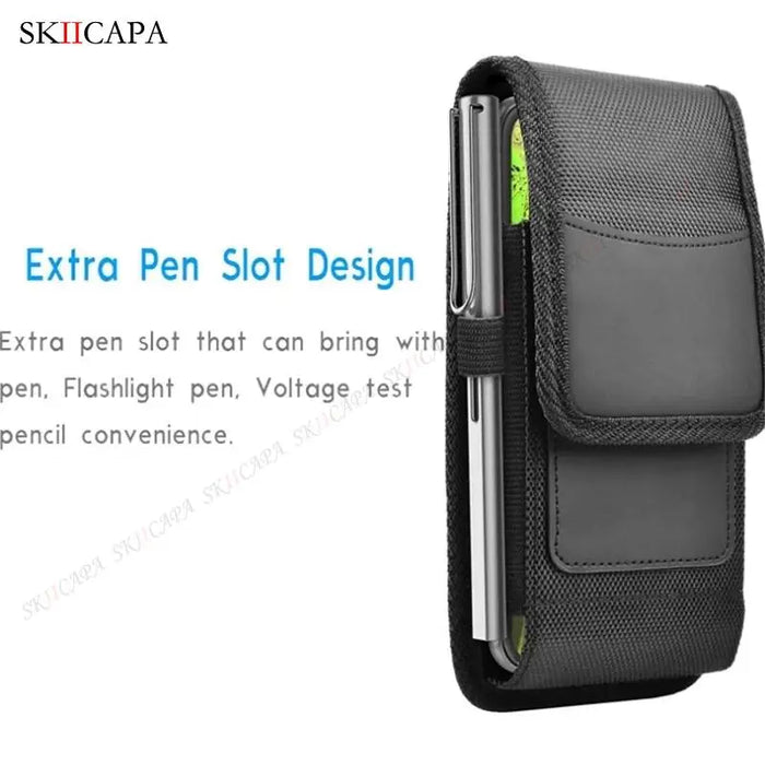 Oxford Cloth Leather Waist Pouch with Belt Clip for Samsung S24 Ultra Plus and Galaxy A Series