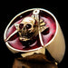 Perfectly crafted Men's Masonic Skull Ring Red - Solid Brass - Lacatang Shop