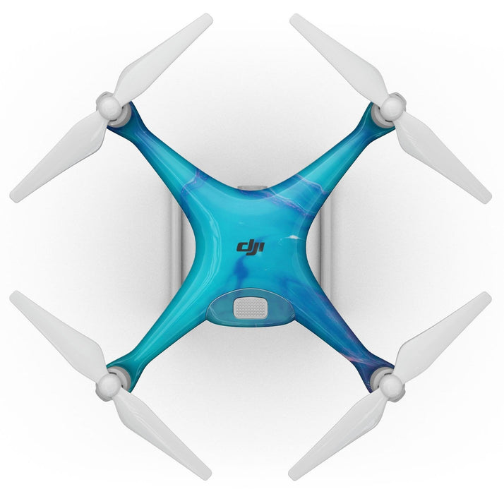 Marbleized Ocean Blue - Full-Body Skin Kit for the DJI Phantom 4 Drone - Lacatang Shop