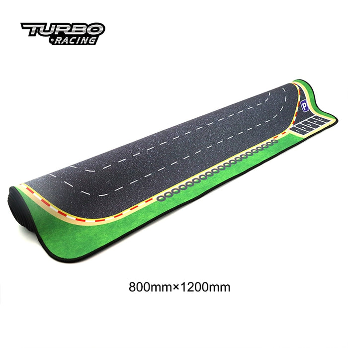 Turbo Racing Drift Track Set with Jumping Platform and Cement Pier - 1:76 Scale Car Scene Mat