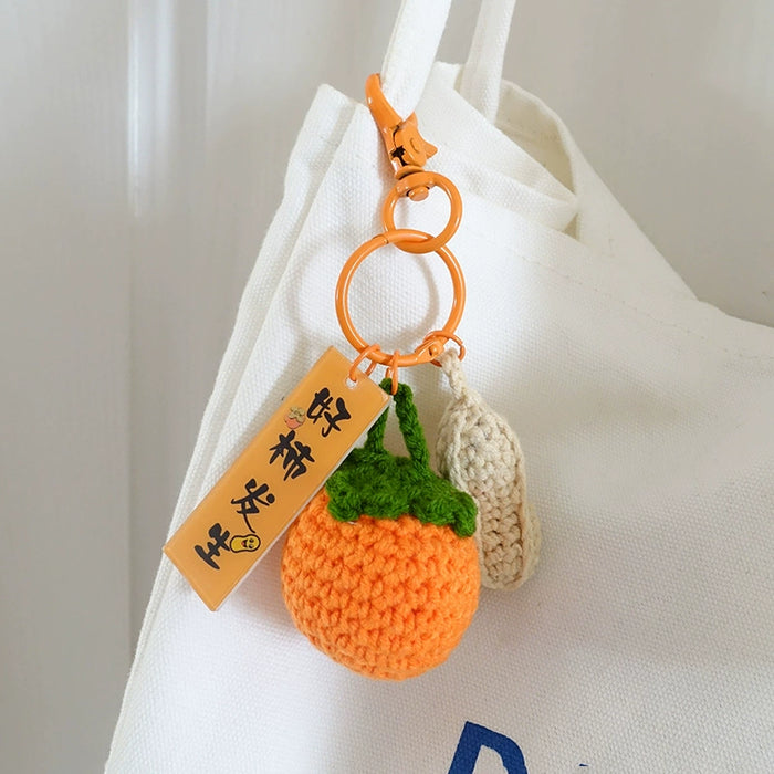 Good Thing Happening Doll Pendant Doll Handmade Woven Keychain Lucky Persimmon Schoolbag Bag Charm Key Chain