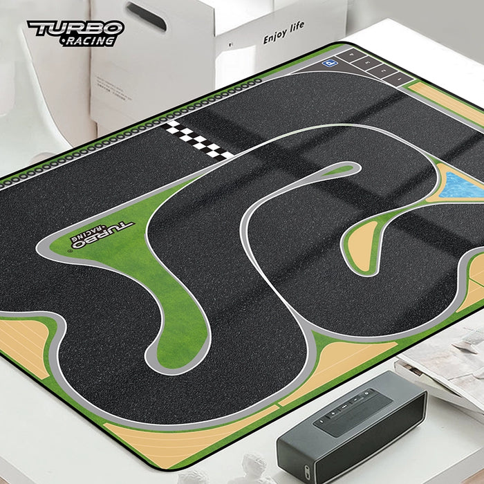 Turbo Racing Drift Track Set with Jumping Platform and Cement Pier - 1:76 Scale Car Scene Mat