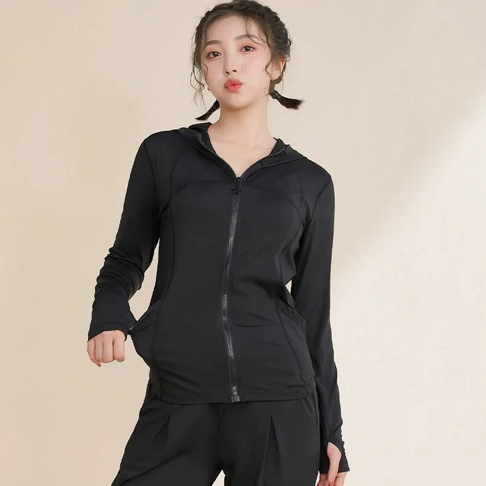 Women's Slimming Zipper Cardigan Professional Training Quick Drying Clothes