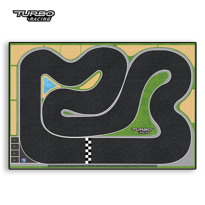 Turbo Racing 1:76 Electric Car Drift Track Set with Cement Pier and Jumping Platform