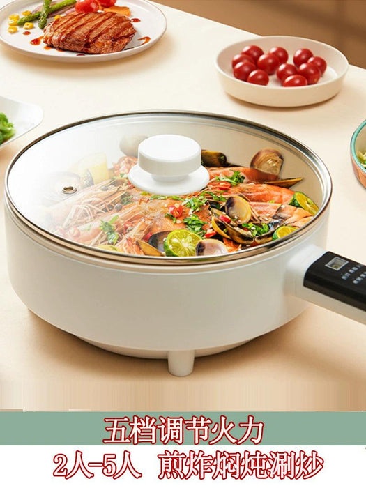 Multi-Functional Electric Frying Pan For Home Flats Pancake Maker Ceramic Glaze Non-Stick Pan All-in-One Pot Small Plug Electric Frying Pan Student - Lacatang Shop