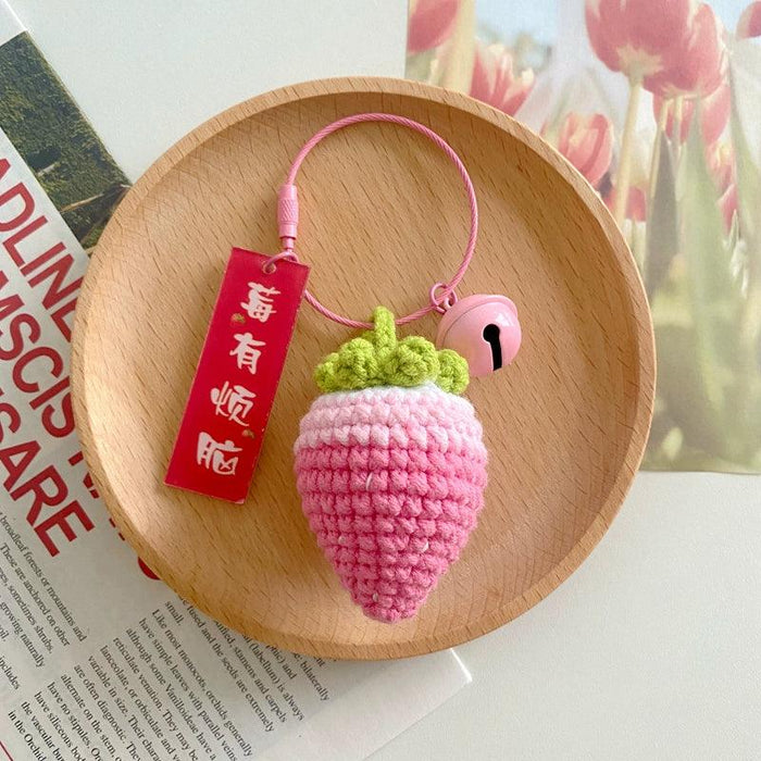 Keychain Slightly Tipsy Pendant Berry Has Trouble Crocheted DIY - Lacatang Shop