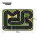 The Lacatang Shop's Turbo Mini Drift Scene RC Race Car Track features a winding black asphalt road with green grass, marked lanes, and a start/finish line. At 1200mm by 800mm, it's ideal for mini drift action and has the logo in the top left corner.