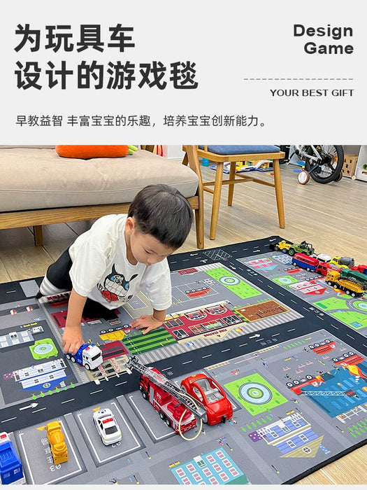 Cartoon-Themed Thick Baby Crawling and Reading Mat - Soft Drop-Resistant Playground Carpet for Kids