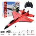 The AliExpress RC Foam Aircraft SU-35 Plane, a red and black remote-controlled model, includes a remote controller and various accessories such as a propeller, USB cable, landing gear, front bracket, light strip, battery, and an additional gift battery. It's perfect for indoor and outdoor use. The packaging features an image of the jet in the background.