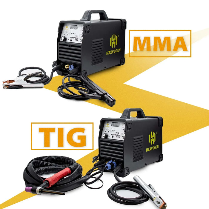 HZXVOGEN 5 in 1 HF TIG AC/DC Aluminum Welding Machine 200A MMA ARC Argon Precise Digital Pulse 2T/4T TIG Inverter Welder