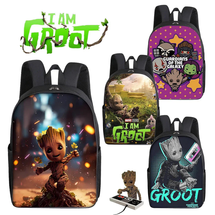 Groot Marvel Superhero Backpack - Cartoon Print School Bag for Students and Office - Cute Gift for Kids and Adults