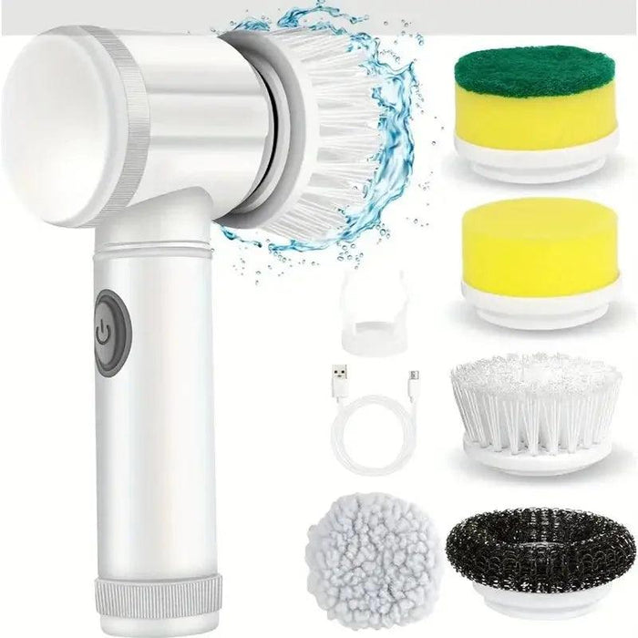 New Power Scrubber 5 Replaceable Brush Heads Electric Spin Scrubber Bathroom Cleaning Brush Power Scrubber Electric Brush Home - Lacatang Shop