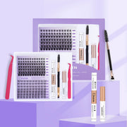 DIY Lash Extension Kit with Lash Clusters, Individual Lashes Kit with Lash Glue for Self Use