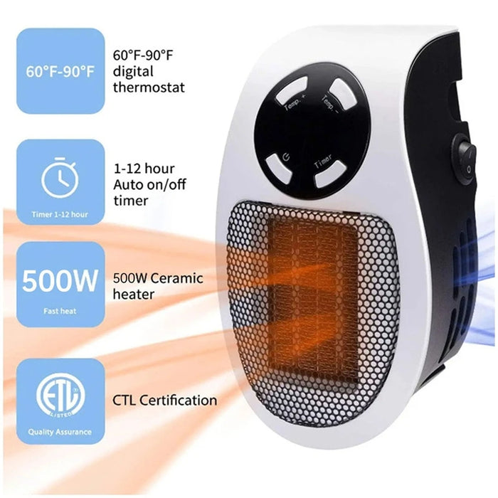 Ultra Air Heater, 2025 Upgraded Plug In Heater, Ultra Air Heater With Adjustable Thermostat Time And Led Display EU Plug Ultra Air Heater 2025: Adjustable Thermostat, LED Display, EU Plug  Lacatang Shop Lacatang Shop 