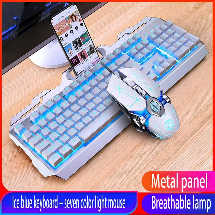 GX2 Wired Combination 104 Keys Mechanical Feel Keyboard and Mouse Replaceable Waterproof RGB Backlight Keyboard And Mouse Cover,