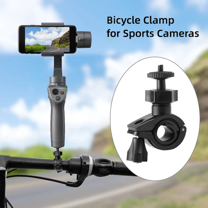 Bicycle Mount Holder Bike Clamp Stander Clip for Insta360 One X OSMO Mobile 3/2 Clamping Pipe Diameter Range 15-31mm