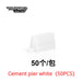 A product image shows a white cement pier perfect for the Lacatang Shop TURBO RACING 1:76 RC Car Track Set with Drift and Jump Features. It displays "Turbo Racing" branding and reads "50个/包 Cement pier white (50PCS)." This rectangular pier has a small cylindrical protrusion.