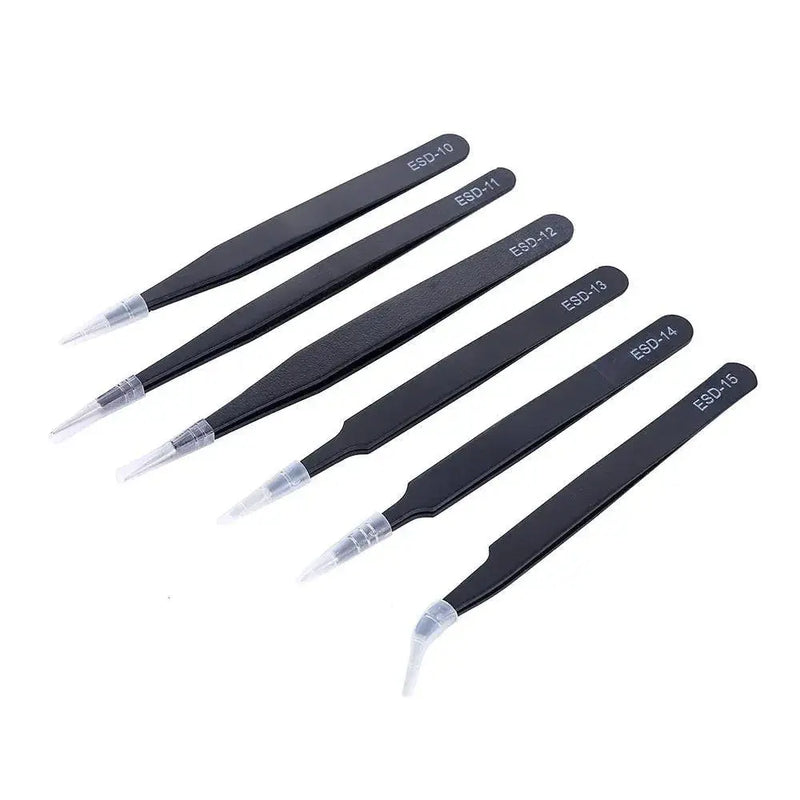 6Pcs Anti-static ESD Stainless Steel Tweezers Maintenance Tool 6Pcs Anti-static ESD Stainless Steel Tweezers Maintenance Tool -  Other AliExpress Lacatang Shop 
