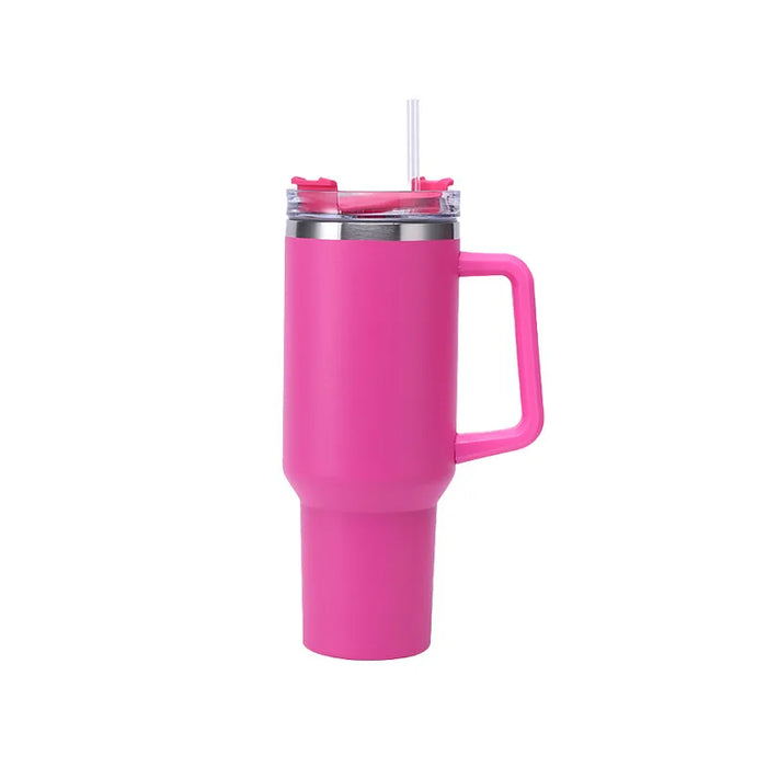 40oz Stainless Steel Insulated Hot Travel Mugs Water Bottle Thermal Vacuum Coffee Car Cup Cold Flask with Handle Straw