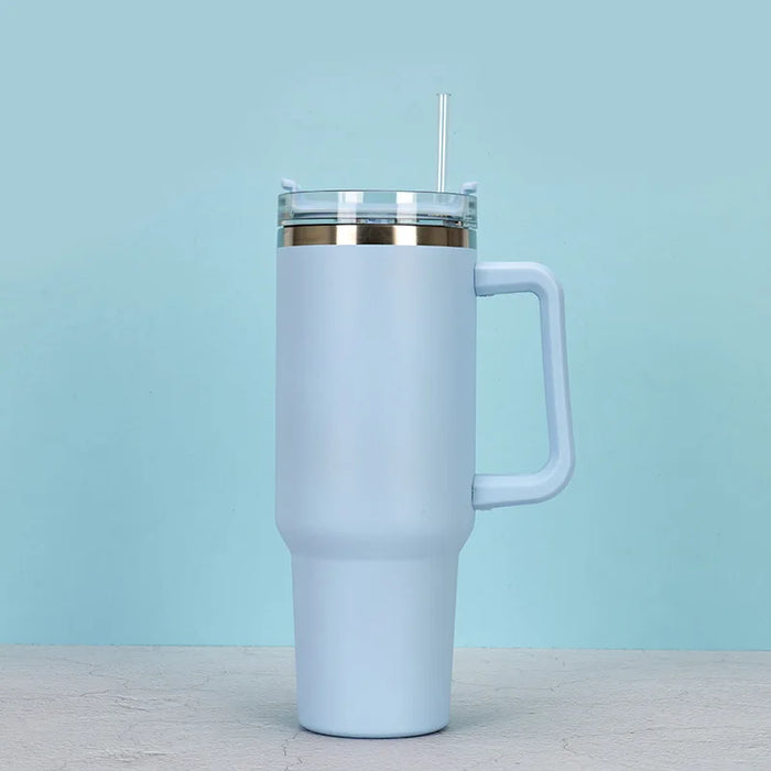 40oz Stainless Steel Insulated Hot Travel Mugs Water Bottle Thermal Vacuum Coffee Car Cup Cold Flask with Handle Straw