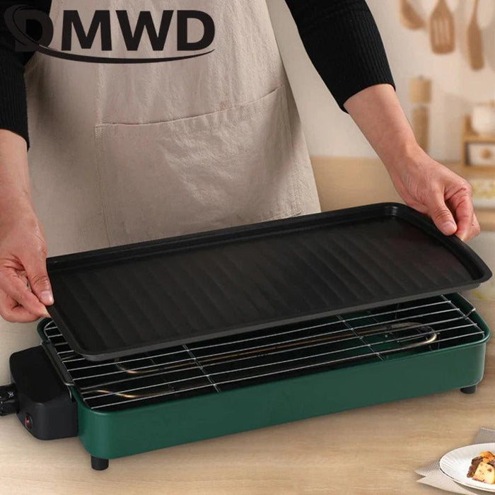 DMWD 1200W Home Electric Grill Indoor Smokeless Food Barbecue Grill - Lacatang Shop