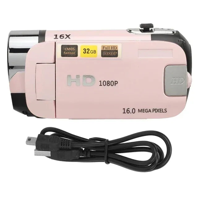 1080P HD 16MP Digital Camera 2.4 Inch Rotatable Screen Camcorder 16X Zoom HD Anti-shock Video Recorder with Fill Light 1080P HD 16MP Digital Camera 2.4 Inch Rotatable Screen Camcorder 16X   Lacatang Shop Lacatang Shop 