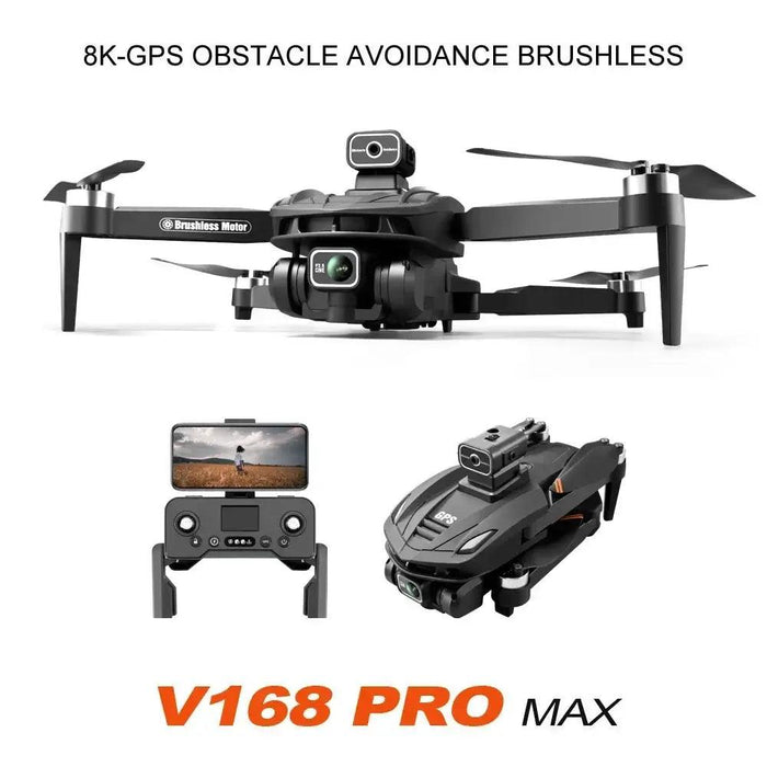 New V168 Drone Professinal Three Camera 8K Wide Angle Optical GPS - Lacatang Shop