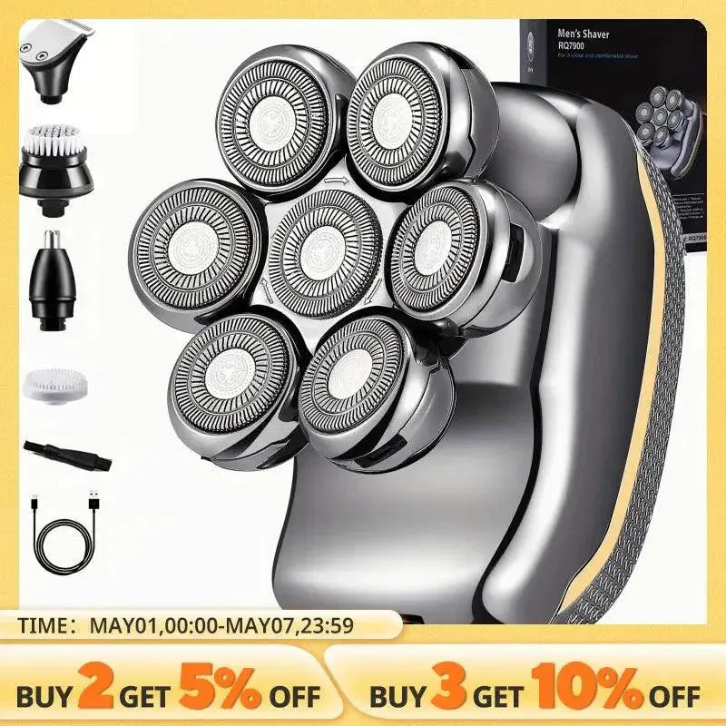Men's Electric Head Shaver Razor - Rechargeable & Cordless Hair Shaving