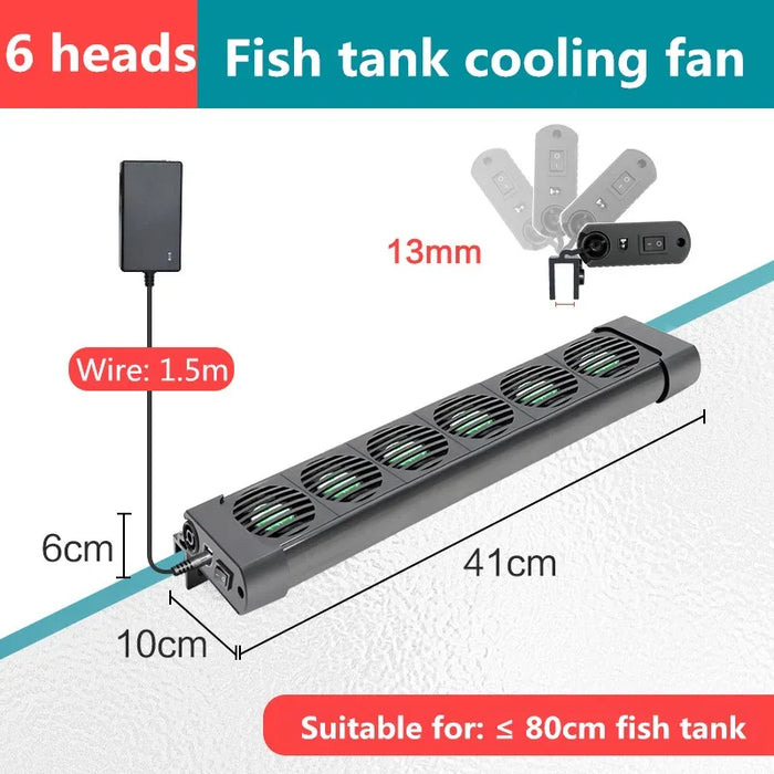 Aquarium Cooling Fan System for Fish Tanks - Adjustable Chiller with 2/3/4/5 Fan Options for Marine and Pond Use