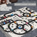 The Lacatang Shop's "Interactive City Traffic Play Mat for Kids" is a 130x100cm waterproof rug with a black and white road map. It features various symbols but does not include toy cars, perfect for imaginative play by boys and girls.