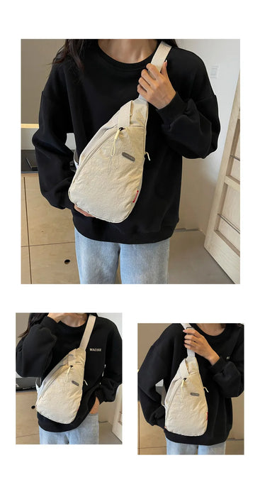 2024 New Fashion Trend Crossbody Chest Bag Simple Lightweight Versatile Handbag Outdoor Sports Style Mobile Phone Small Bag 2024 Fashion Crossbody Chest Bag - Lightweight, Versatile Outdoor Style  Lacatang Shop Lacatang Shop 