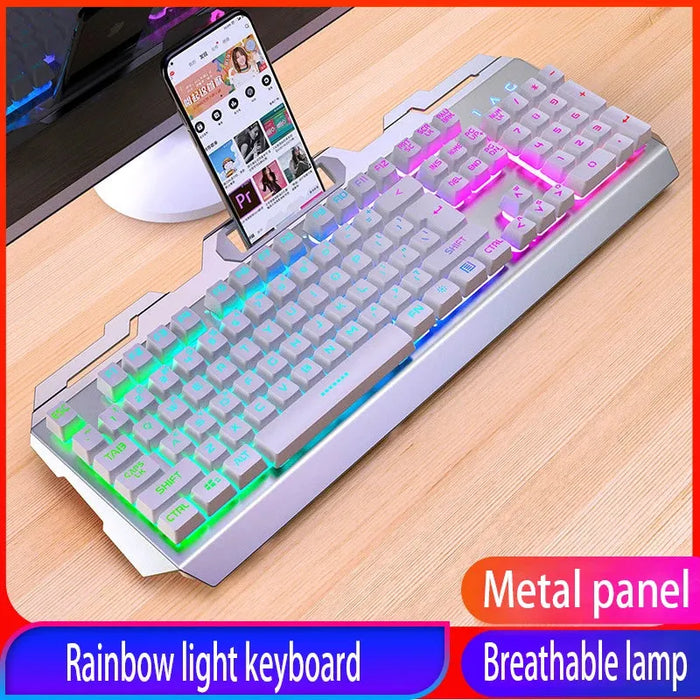 GX2 Wired Combination 104 Keys Mechanical Feel Keyboard and Mouse Replaceable Waterproof RGB Backlight Keyboard And Mouse Cover,