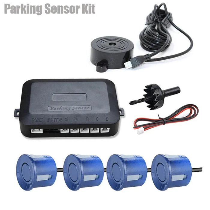 Risingon 12V 22mm Car Parking Sensor Kit Universal 4 Sensors Buzzer Reverse Backup Radar Sound Alert Indicator Probe System