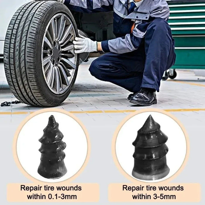 Tire Repair Nails Set for Cars, Motorcycles, Scooters, and Bikes - Rubber and Metal Puncture Fixing Tools