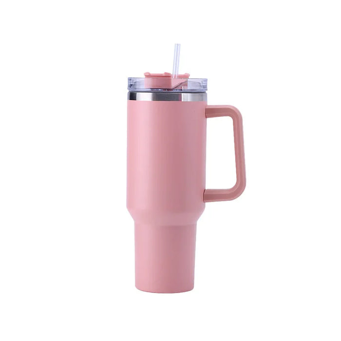 40oz Stainless Steel Insulated Hot Travel Mugs Water Bottle Thermal Vacuum Coffee Car Cup Cold Flask with Handle Straw