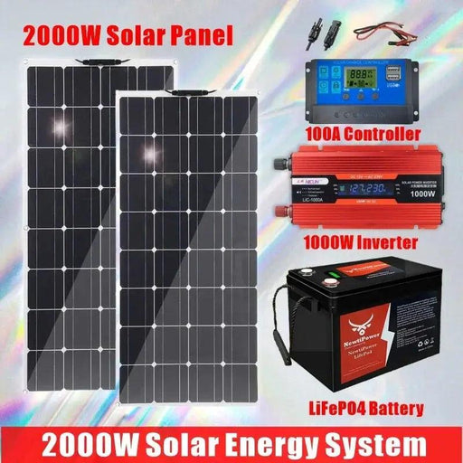 2000W Solar Panel System Kits For Home With 1000W 2000W Solar Panel - Lacatang Shop