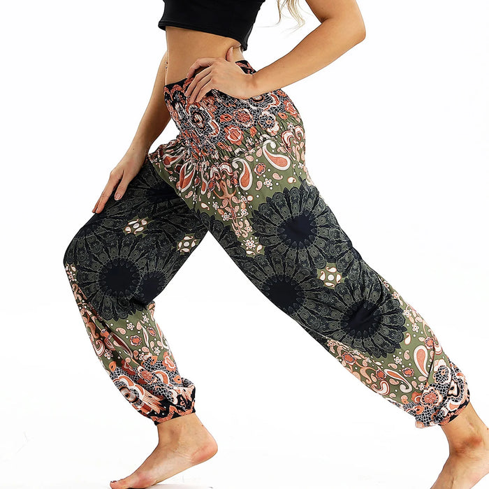 High Waist Bloomer Pants Relaxed Fit Jogger Harem Pants Thai Pants for Beach & Lounge Yoga Boho Clothes Loose Pants