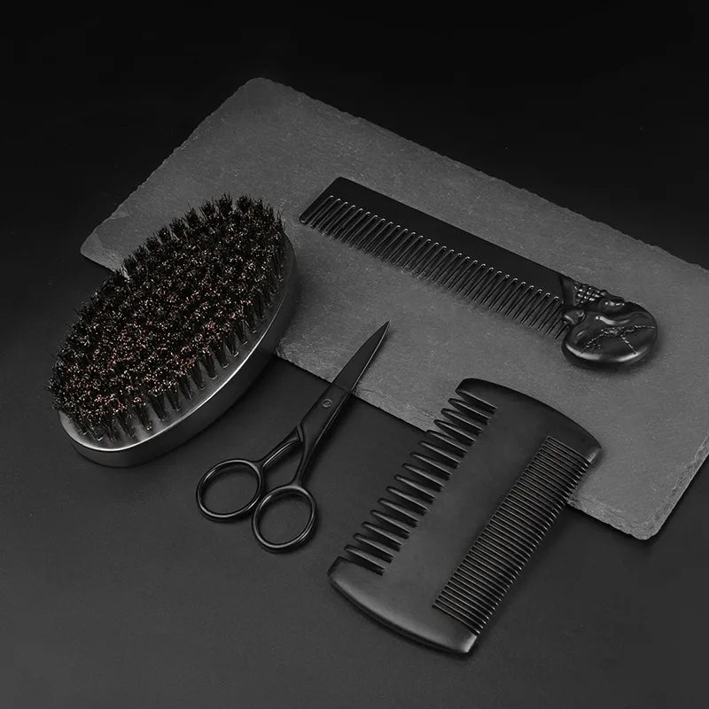 Professional Shaving Brush Boar Bristle Beard Brush 3/4 Pcs Set Men Shaving Tools Hairdresser Shaving Brushes Beard Accessories