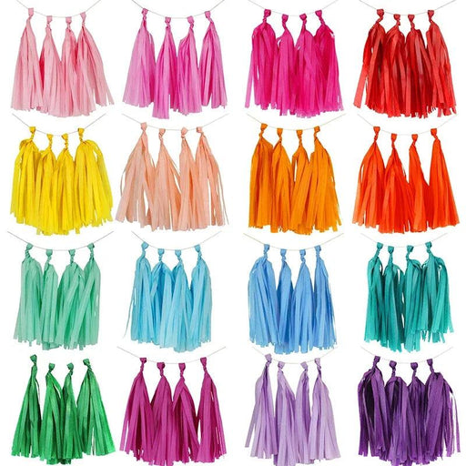 5pcs 12*35cm Colorful Tissue Paper Tassel Garland for Wedding Birthday Party Decorations DIY Baby Shower Event Party Supplies - Lacatang Shop