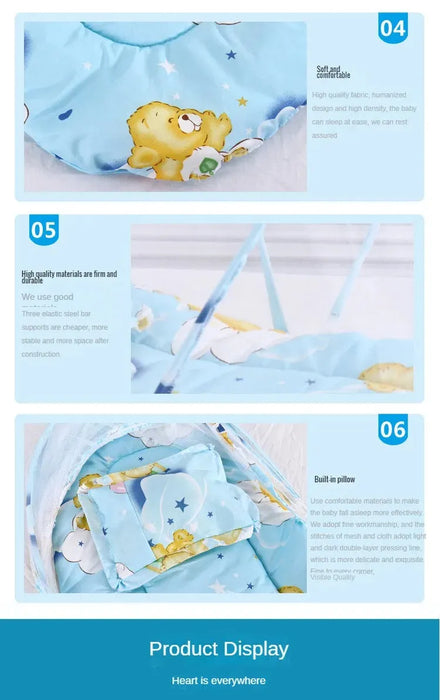 Portable Bionic Travel Crib for Newborns - Foldable Pressure-Proof Middle Bed - Lacatang Shop