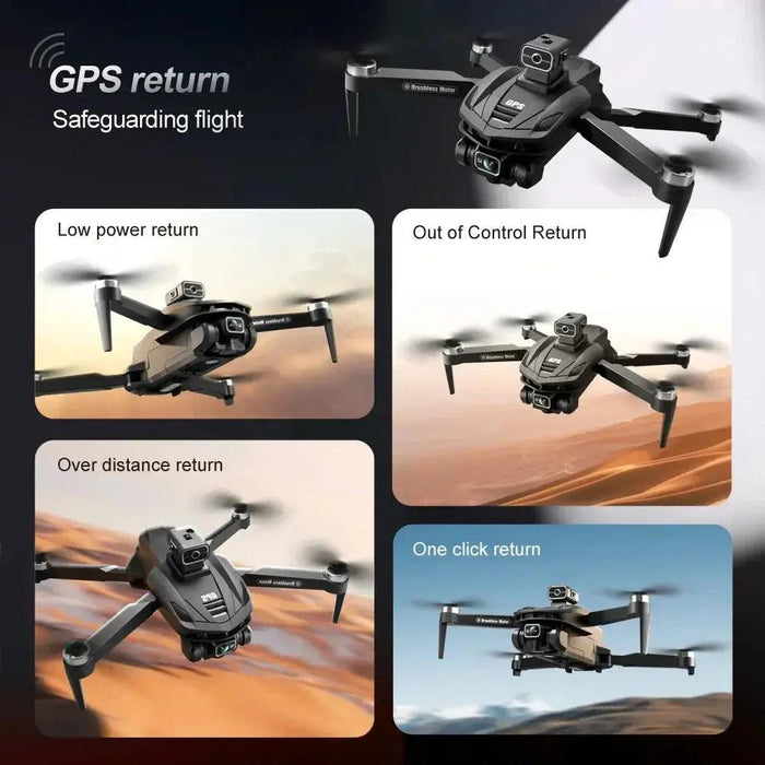 New V168 Drone Professinal Three Camera 8K Wide Angle Optical GPS - Lacatang Shop