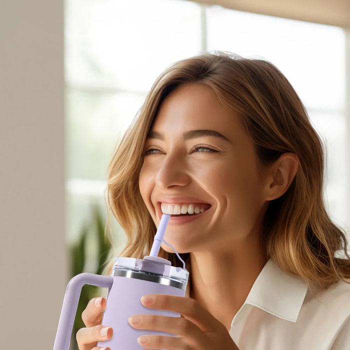 Eco-Friendly Silicone Straw with Dust Cap for Tumblers